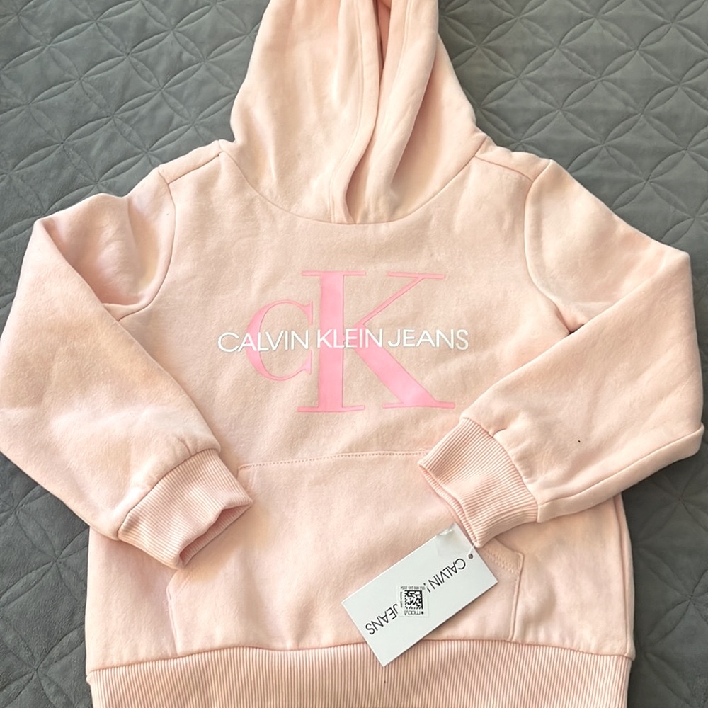 Calvin Klein girls size 5 sweater hoodie NWT